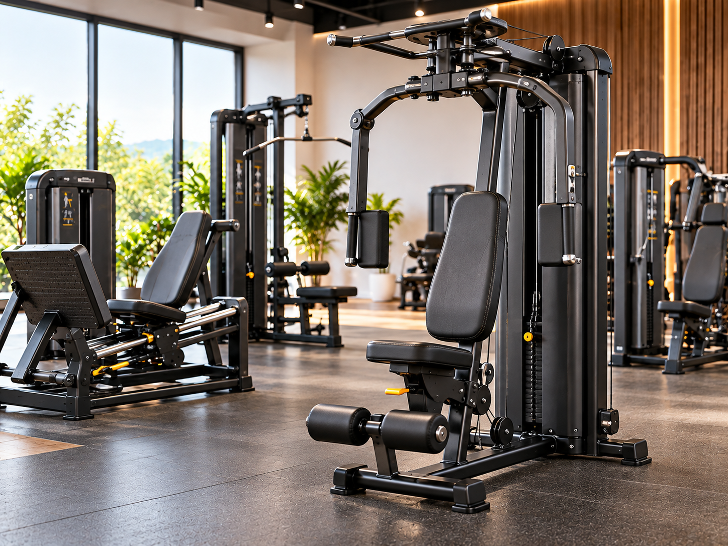 Multi-station strength training equipment